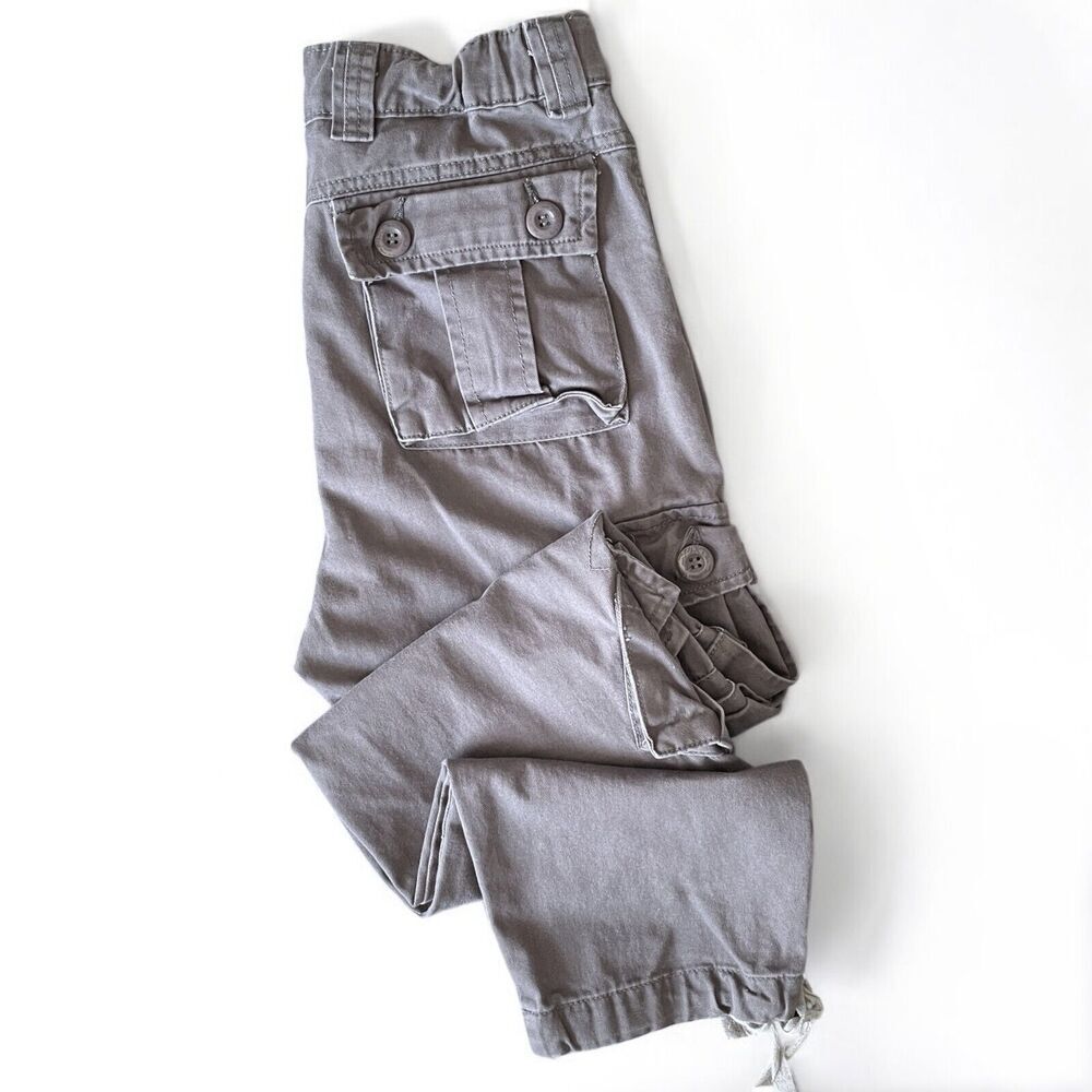AKARMY Cargo Pants Womens 6‎ Gray Drawstring Ankle Baggy 90s Retro Street Grunge